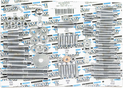 Drag Specialties - Drag Specialties Complete Motor Chrome Socket-Head Bolt Set - Smooth - MK108S