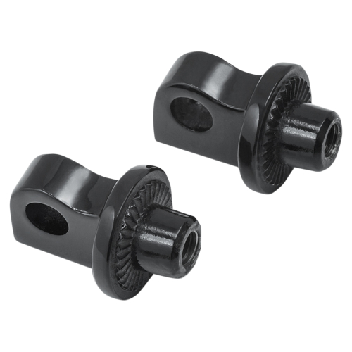 Kuryakyn - Kuryakyn Splined Footpeg Adapters - Gloss Black - 8888