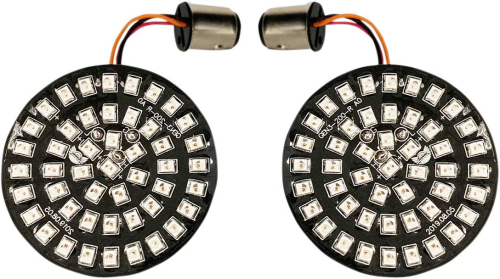 Drag Specialties - Drag Specialties LED Inserts for Bullet Style Turn Signals with 1157 Contact Base - Red - 2020-1813