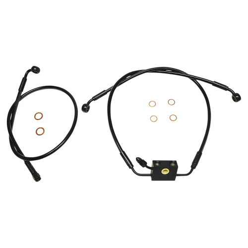 Magnum - Magnum Black Coated XR Stainless Front Brakeline Kit with Black Fittings - 22in. Total Length - SBB1335-26