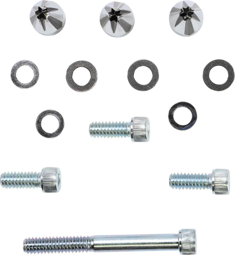 Ciro - Ciro Windshield Screw Cap Kit - Black/Chrome - 10111