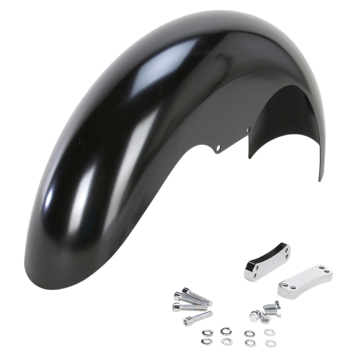 Klock Werks - Klock Werks Tire Hugger Series Level Front Fender with Chrome Mounting Blocks for 19in. Wheel - KW05-06-0001-C