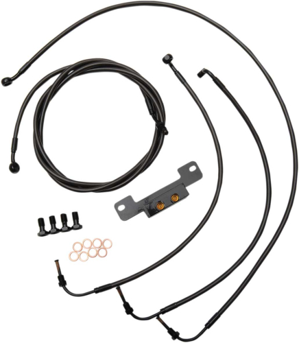 LA Choppers - LA Choppers Standard Handlebar Cable/Brake & Clutch Line/Wire Kit - Black Vinyl/Stainless - LA-8055KT-13M