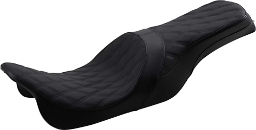 Drag Specialties - Drag Specialties Predator 2-Up Seats with Forward Double Diamond Positioning - Black Thread - 0801-1265