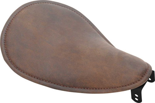 Drag Specialties - Drag Specialties Small Spring Solo Seat with Perimeter Stitch - Distressed Brown Leather - 0806-0039