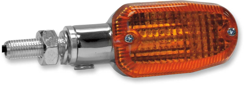 K&S Technologies - K&S Technologies Chrome Aluminum Marker Lights - Oblong with Amber Lens - Dual Filament - 25-8301CM