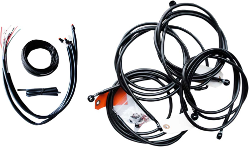 LA Choppers - LA Choppers Complete Handlebar Cable and Brake Line Kit - Midnight - LA-8053KT2-19M