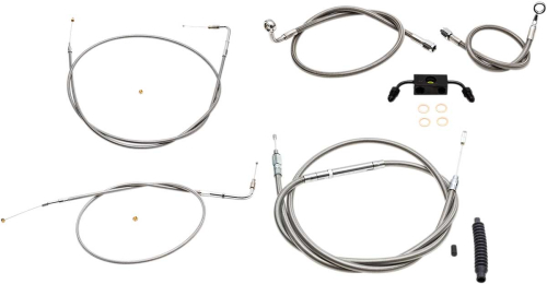LA Choppers - LA Choppers Cable/Brake Line Kit - 12-14in. Ape Hangers - Stainless Steel - LA-8321KT-13