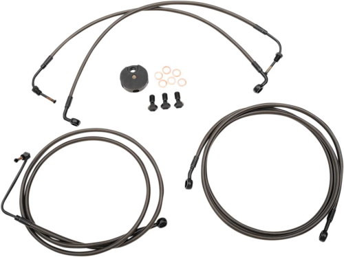 LA Choppers - LA Choppers Midnight Braided Brake Lines - 12-14in. Ape Hangers - LA-8051B13M