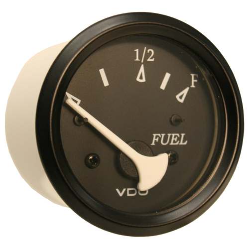 VDO - VDO Cockpit Marine 52mm (2-1/16") Fuel Level Gauge - Black Dial/Bezel