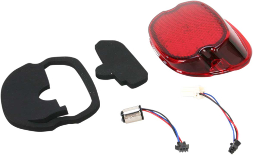Drag Specialties - Drag Specialties LED Low-Profile Red Lens Taillight with Bottom Tag Light - 2010-0773