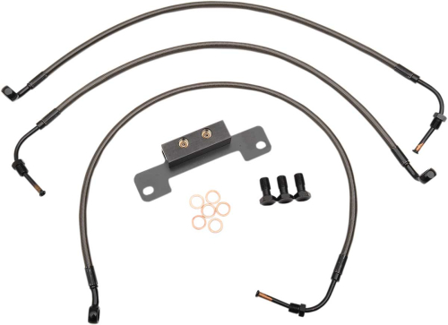 LA Choppers - LA Choppers Midnight Braided Brake Lines - 12in.-14in. Ape Hangers - LA-8011B13M