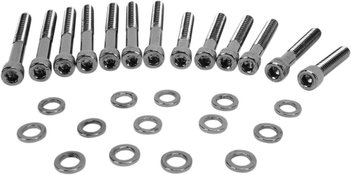 Drag Specialties - Drag Specialties Cam Cover Black Chrome Socket-Head Bolt Set - Knurled - MK687BK