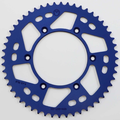 Moose Racing - Moose Racing Aluminum Rear Sprocket - 52T - Blue - 1211-897-52-12