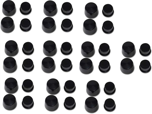 Drag Specialties - Drag Specialties Front Axle Caps - Black - 2402-0162