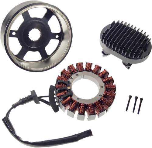 Drag Specialties - Drag Specialties Charging Kit - with Black Regulator - 40Amp - 2112-1518