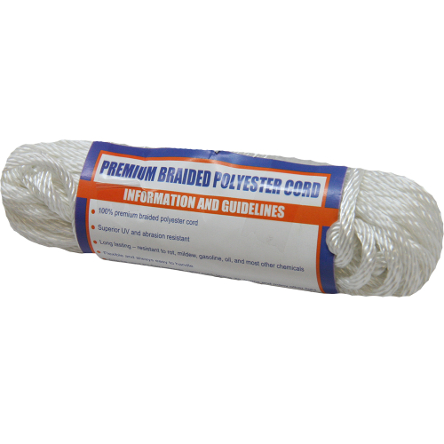 Sea-Dog - Sea-Dog Solid Braid Polyester Cord Hank - 5/32" x 50' - White