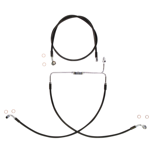 Magnum - Magnum Black Coated XR Stainless Front Brakeline Kit - 23in. Upper Brake Length - SBC1310-25