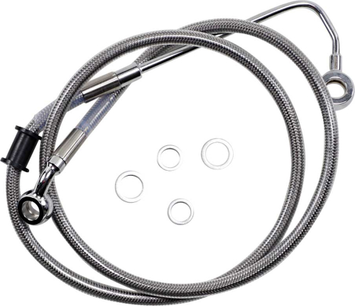 Drag Specialties - Drag Specialties Extended Stainless Steel Front Brake Line Kit - Clear Coated - 44in. - 1741-5769