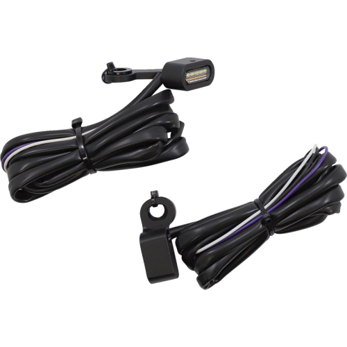 Drag Specialties - Drag Specialties LED Handlebar Marker Lights - Matte Black - Clear Lens - 2040-2788