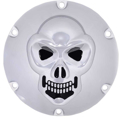Drag Specialties - Drag Specialties 3-D Skull Derby Cover - Chrome - 1107-0631