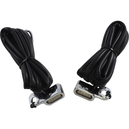 Drag Specialties - Drag Specialties LED Handlebar Marker Lights - Chrome - Clear Lens - 2040-2778