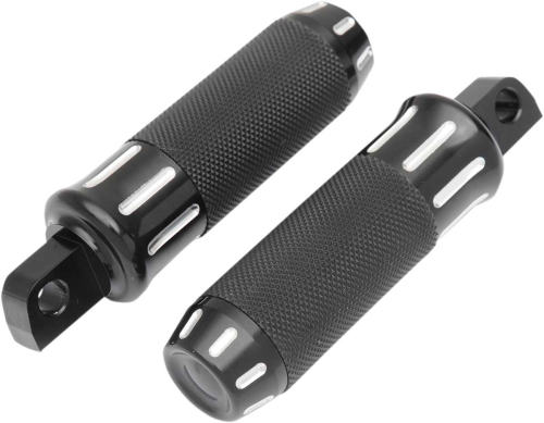 Drag Specialties - Drag Specialties Cobra Footpegs - Black/Clear Cuts - 1620-1333