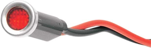 Drag Specialties - Drag Specialties Snap-In Indicator Light - Red Indicator - Stainless Bezel - 162608