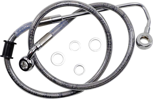 Drag Specialties - Drag Specialties Standard Length Upper Front Stainless Steel Brake Line Kit - Clear - 1741-5764