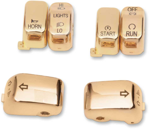 Drag Specialties - Drag Specialties 6-Piece Switch Cap Kit - Gold - 0616-0185