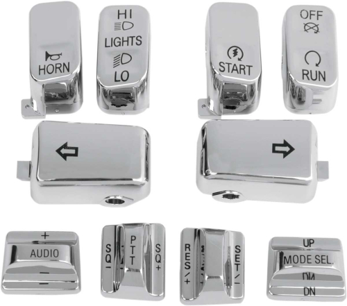 Drag Specialties - Drag Specialties Switch Cap Kit - 4-Piece Radio/Cruise Control - 0616-0130