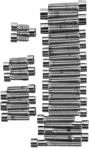 Drag Specialties - Drag Specialties Cam, Primary, Trans, Inspection, Derby Cover Socket-Head Bolt Set - Smooth - Chrome - MK142S