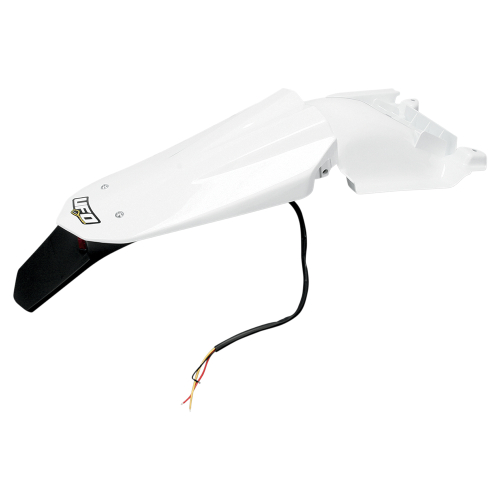 UFO Plastics - UFO Plastics Enduro Rear Fender with Light - White - HU03333-041
