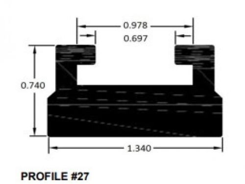 SPI - SPI Slide Profile 27 - Black - 66in. - 627-66-80