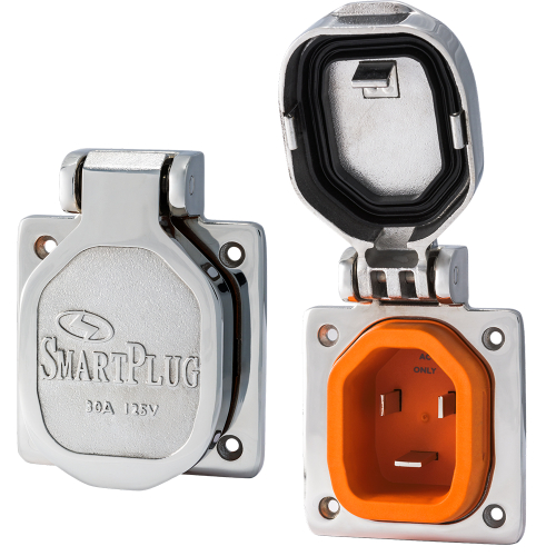 SmartPlug - SmartPlug 30 Amp Inlet w/Stainless Steel Cover/No Thermostat - Boat &amp; RV Side