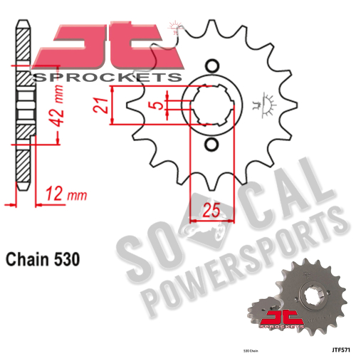 JT Sprockets - JT Sprockets Steel Front Sprocket - 15T - JTF571.15