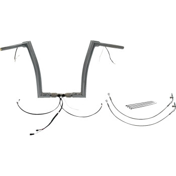 Fat Baggers, Inc. - Fat Baggers, Inc. 1-1/2in. Plug and Play EZ Install Flat Top Handlebar Kit - Chrome - 601314