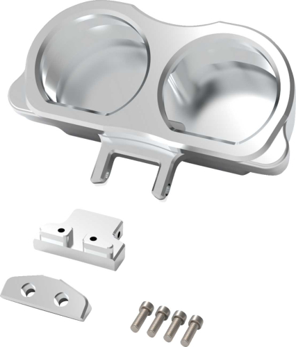 LA Choppers - LA Choppers Dual Gauge Mount for Performance Risers - Raw Aluminium - LA-7397-03R
