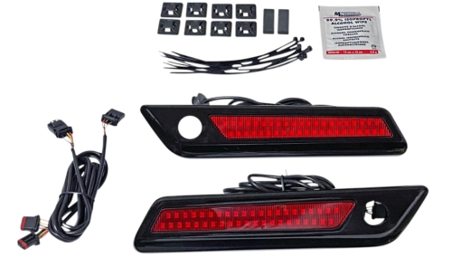 Custom Dynamics - Custom Dynamics Saddlebag Hinge Covers with Dual-Colored LED Light - Red/Black - CD-SBL-DC4-RB