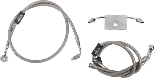 LA Choppers - LA Choppers Stainless Brake Line - 15in. - 17in. Mini Ape Hangers - LA-8154B16