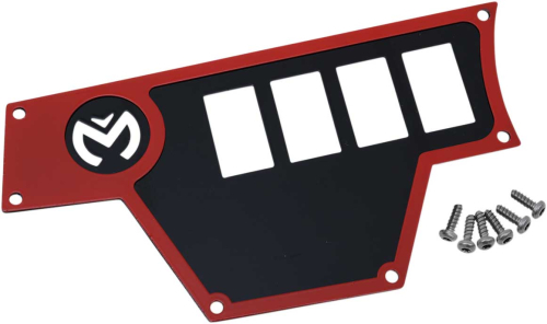 Moose Utility - Moose Utility Large 4 Switch Dash Plate - Left - Red - 100-4363-PU
