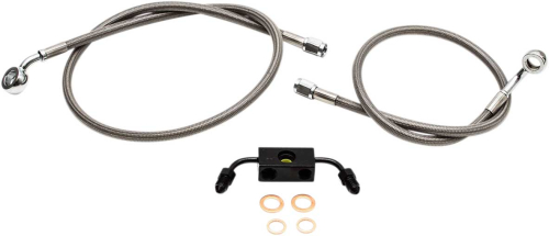 LA Choppers - LA Choppers Stainless Steel Brake Line Kit - 12-14in. Ape Hangers - LA-8211B13