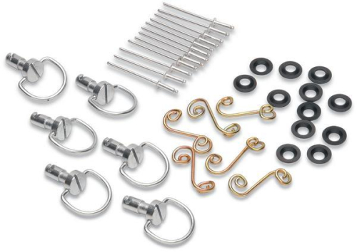 Cycle Performance - Cycle Performance Quick-Fasin Kit - Fiberglass D-Ring Kit with Springs - Silver - 9031