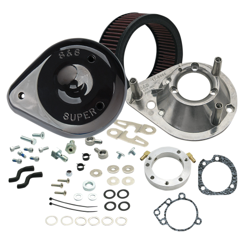 S&S Cycle - S&S Cycle Teardrop Air Cleaner Kit - Stock CV & EFI - Powder-Coat Gloss Black - 170-0182A
