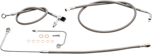 LA Choppers - LA Choppers Stainless Steel Brake Line Kit - 12-14in. Ape Hangers - LA-8151B13