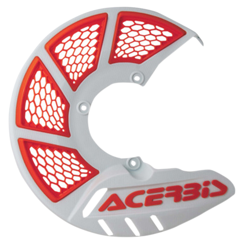 Acerbis - Acerbis X-Brake 2.0 Vented Front Disc Cover - White/Orange - 2449495412