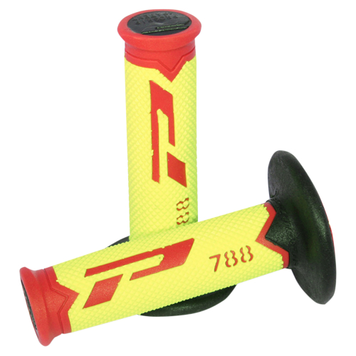 Pro Grip - Pro Grip Cross Triple Density 788 Grips - Red/Yellow/Black - 788RDFLYLBK