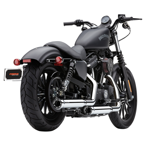 Cobra - Cobra 3in. Slip-On Muffler with RacePro Tips - Chrome - 6081