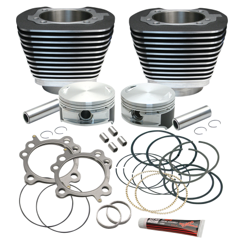 S&S Cycle - S&S Cycle 3 7/8in. Cylinder/Piston Kit for S&S 106in. Stroker - 10.5:1 Compression - Black Powder-Coat - 910-0203