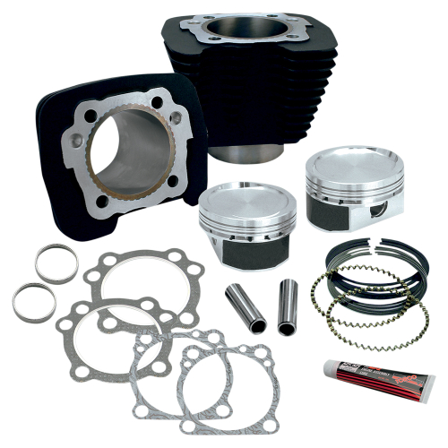 S&S Cycle - S&S Cycle Cylinder and Piston Conversion Kit - Black Wrinkle - 910-0296